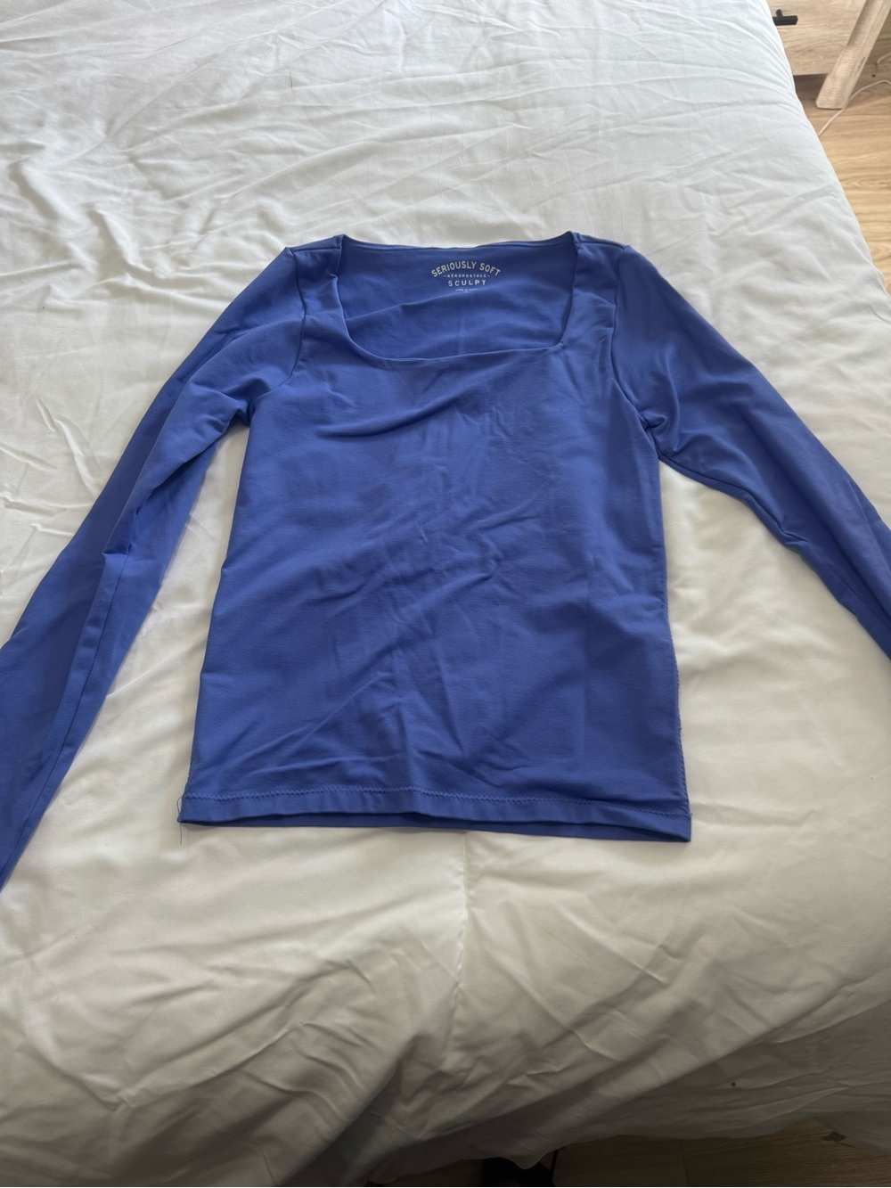 Aeropostale Seriously Soft Sculpt Long Sleeve Royal Blue